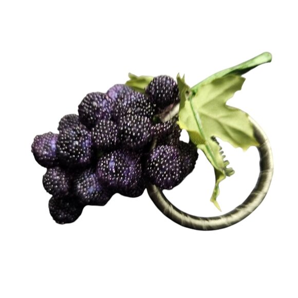 Pier 1 Imports Grape Napkin Ring Holders Set Lot Of 8 Sugar Fruit Vintage - Picture 7 of 7